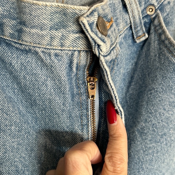 Vintage Wrangler Blue Wash Distressed Straight Leg Festival Denim Jeans Sz 38x32 - Picture 4 of 7